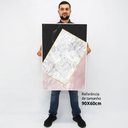 Ver imagem 2 de Quadro Decorativo em Canvas Geométrico Black e Pink TaColado Moldura Flutuante 4,5cm Freijó 90 x 60c