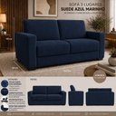Ver imagem 4 de Sofá Namoradeira 3 Lugares 200cm Azul Suede Black House Decor