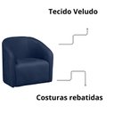 Ver imagem 6 de Kit 2 Poltrona Decorativa Recepção Sala de Estar Lara Veludo Cor:marinho