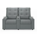 Ver imagem 1 de Poltrona Reclinável para Cinema Parma 2 Lugares Baú Usb Pu Cinza Fh1 - D'rossi