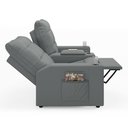 Ver imagem 7 de Poltrona Reclinável para Cinema Parma 2 Lugares Baú Usb Pu Cinza Fh1 - D'rossi