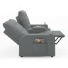 Poltrona Reclinável para Cinema Parma 2 Lugares Baú Usb Pu Cinza Fh1 - D'rossi - 7