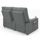 Ver imagem 6 de Poltrona Reclinável para Cinema Parma 2 Lugares Baú Usb Pu Cinza Fh1 - D'Rossi
