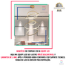 Lustre Pendente Moderno Dourado 5 Aneis Arcos para Pe Direito Duplo Top Original 5 Metros - 4