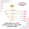 Lustre Pendente Moderno Dourado 5 Aneis Arcos para Pe Direito Duplo Top Original 5 Metros - 2