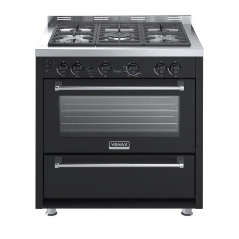 Fogao 5 Bocas Venax Temis Preto Gas Glp 127 V