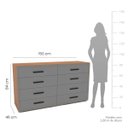 Ver imagem 4 de Cômoda Valência com 8 Gavetas 150x84cm Freijó/Cinza 240829