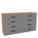 Ver imagem 2 de Cômoda Valência com 8 Gavetas 150x84cm Freijó/Cinza 240829