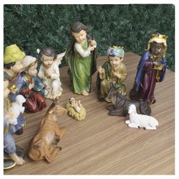 Decoração Natal Enfeite Presépio Baby Natalino Resina 11 Peças - 5