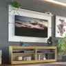 Rack Madesa Pequim e Painel para TV até 65 Polegadas Carvalho/Branco Cor:Carvalho/Branco - 1