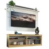 Rack Madesa Pequim e Painel para TV até 65 Polegadas Carvalho/Branco Cor:Carvalho/Branco - 2
