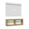 Rack Madesa Pequim e Painel para TV até 65 Polegadas Carvalho/Branco Cor:Carvalho/Branco - 10