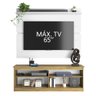 Rack Madesa Pequim e Painel para TV até 65 Polegadas Carvalho/Branco Cor:Carvalho/Branco - 4