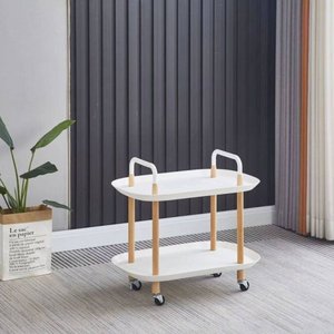 Carrinho Organizador Centro Multiuso 2 Prateleiras com Rodinha Resistente