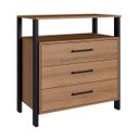 Ver imagem 2 de Cômoda Multiuso Estilo Industrial 85 X 87 X 45 Cm 3 Gavetas Mdp Mel Preto - Clicklar