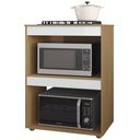 Ver imagem 2 de Balcão para Cooktop e Forno Microondas 75cm Adriana Amêndoa/Branco - AJL Móveis