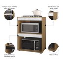 Ver imagem 3 de Balcão para Cooktop e Forno Microondas 75cm Adriana Amêndoa/Branco - AJL Móveis