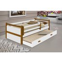 Ver imagem 1 de Beliche Babá Bianca Design Infantil Solteiro Branco/amêndoa Luminária Led Branco