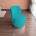 Ver imagem 1 de Poltrona Organica Sala Recepção Bouclé Bia Azul Turquesa