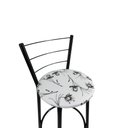 Ver imagem 3 de Kit 4 Banquetas Alta Preta Cozinha Gourmet Americana Balcão:branco Floral