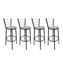 Ver imagem 1 de Kit 4 Banquetas Alta Preta Cozinha Gourmet Americana Balcão:branco Floral