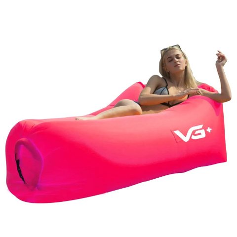 Sofá de Ar Hug Bag Inflável Camping Rosa VG+