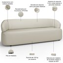 Ver imagem 4 de Sofá 3 Lugares Orgânico Sala de Estar Living 205cm Carmen F04 Couríssimo Off White - Lyam Decor