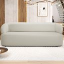 Ver imagem 2 de Sofá 3 Lugares Orgânico Sala de Estar Living 205cm Carmen F04 Couríssimo Off White - Lyam Decor