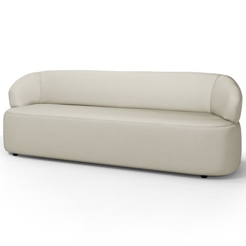 Sofá 3 Lugares Orgânico Sala de Estar Living 205cm Carmen F04 Couríssimo Off White - Lyam Decor