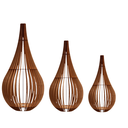 Ver imagem 1 de Abajur Grande de Chão CAPADÓCIA MDF Luminária -:Marrom/Kit com 3 - 90x40cm, 75x40cm e 60x30cm