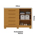 Ver imagem 4 de Cômoda Bella 2 Portas 5 Gavetas 100% Mdf Ripado Cinamomo - Acp Móveis