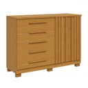 Ver imagem 2 de Cômoda Bella 2 Portas 5 Gavetas 100% Mdf Ripado Cinamomo - Acp Móveis
