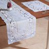 Caminho de Mesa Retangular 40x135cm Organdi 2S - Rafimex Branco/Dourado - 1