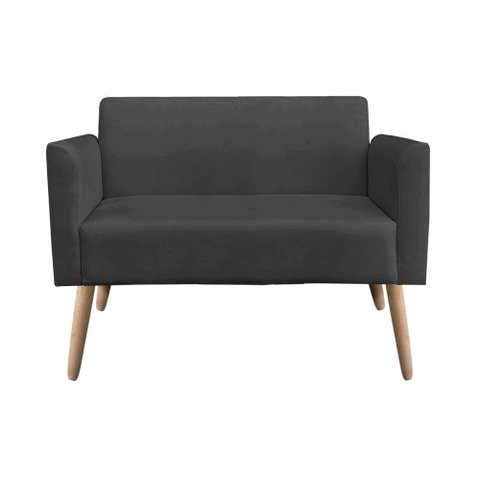 Namoradeira Marisa Suede Pés Palito Natural Preto