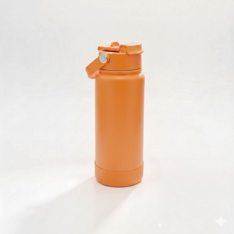 Garrafa Térmica Tr-008 1000ml Aço Inox com Protetor de Silicone:Laranja