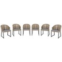 Ver imagem 1 de 6 Cadeira Noronha Aluminio Micro Pintura Preta, Tr. Telinha Corda Nautica Rami, Estofado - Grafite