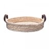 Bandeja Redonda em Fibra Natural Braid com Alça em Couro 36cm Lyor - 1