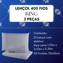 Ver imagem 3 de Jogo Lencol King 400 Fios 03 Peças Cor Cinza Micro Percal C Elastico Hotel Macio