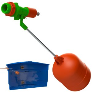 Torneira Boia para Caixa D'água 1/2" e 3/4" Air Lock Haste Alúminio | Valeplast