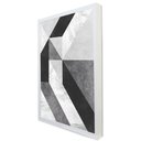 Ver imagem 1 de Quadro Decorativo Caixa Alta com Vidro Geométrico Mosaico Moderno TaColado Moldura Branca 90 x 60cm