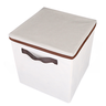 Caixa organizadora de Tecido OrganiBox   c/ Alça e Tampa de 28x31x28cm Marrom - 3