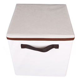 Caixa organizadora de Tecido OrganiBox   c/ Alça e Tampa de 28x31x28cm Marrom - 5