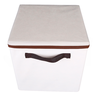 Caixa organizadora de Tecido OrganiBox   c/ Alça e Tampa de 28x31x28cm Marrom - 5
