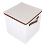 Caixa organizadora de Tecido OrganiBox   c/ Alça e Tampa de 28x31x28cm Marrom - 4