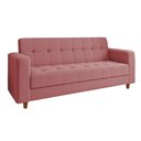 Ver imagem 2 de Sofá 03 Lugares Arezzo Linho Whisky Rose Castanho