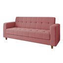 Ver imagem 4 de Sofá 03 Lugares Arezzo Linho Whisky Rose Castanho