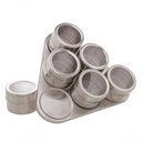 Ver imagem 4 de Conjunto Porta Tempero 6 Peças Inox Suporte Magnético - Lyor