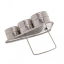 Ver imagem 2 de Conjunto Porta Tempero 6 Peças Inox Suporte Magnético - Lyor