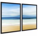 Ver imagem 1 de Kit 2 Quadros Decorativos Praia Céu Areia Mar 45x34cm - com Vidro:moldura Preta