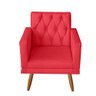 poltrona Para sala de Estar Bianca Capitonê Rodapé Suede Vermelho - Móveis Mafer - 1